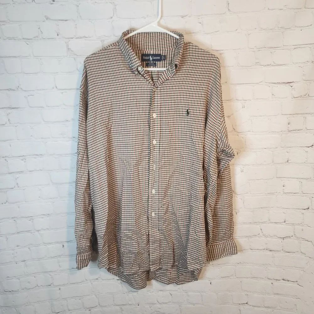 Ralph Lauren Men's Long-Sleeve Button-Down Plaid Shirt, Size Large